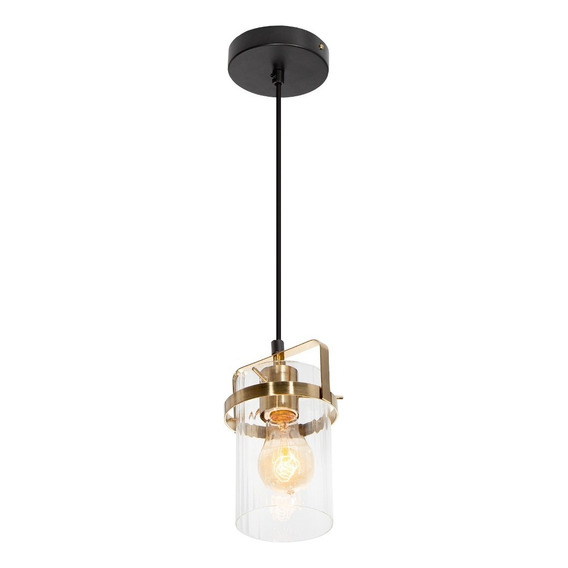 Lámpara Colgante Opulent Lights Negro Bronce E27 60w 1 Luz  Dorado Lumimexico 23106-2