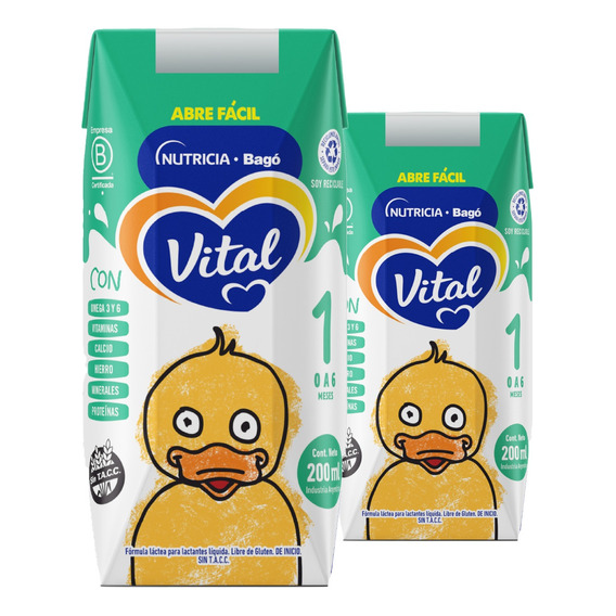 Vital 1 Leche Maternizada Formula Liquida Brick 200ml X 48un