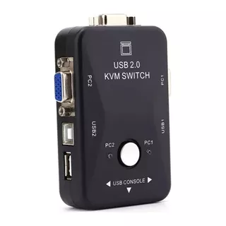 Switch Kvm Usb Vga 2 Puertos Monitor Teclado Impresora