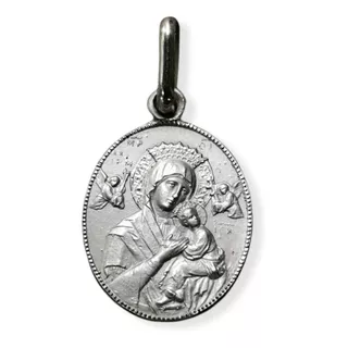 Medalla Plata 925 Virgen Perpetuo Socorro #387 Bautizo 