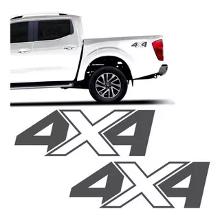 2 Adesivos 4x4 Frontier Nissan Modelo Novo 2020 Cor Preto