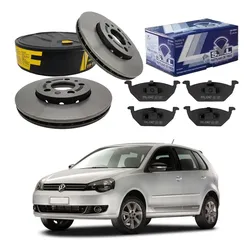  Kit Disco Pastilha Freio Dianteiro Polo 1.6 2012 A 2014