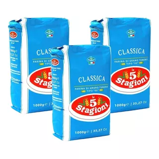 Farinha Italiana Le 5 Stagioni 00 Clássica 1 Kg  C/ 3 Un