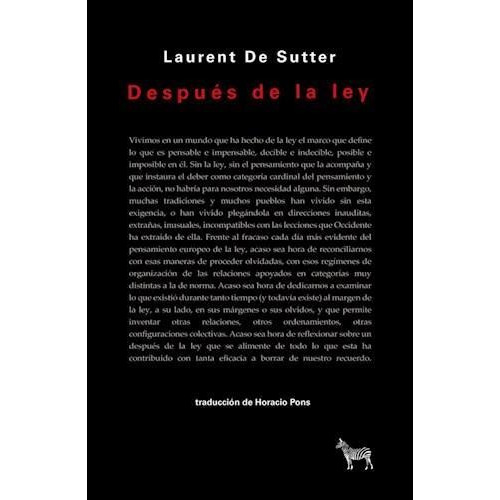 Después De La Ley - De Sutter, Laurent