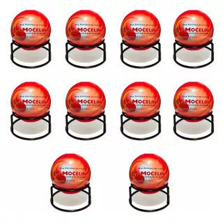 10 Bolas Extintor Automático Abc 1,3kg Fire Ball Com Suporte