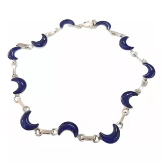 Pulsera Luna Plata 950 Y Lapis Lazuli