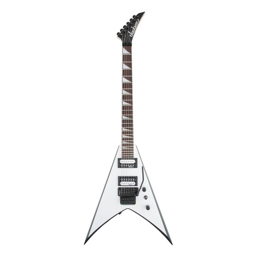 Guitarra eléctrica Jackson JS Series King V JS32 de álamo white with black bevels brillante con diapasón de amaranto