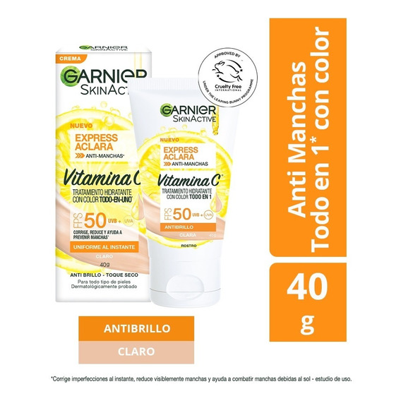 Tratamiento Hidratante Garnier Skin Active Tono Claro 40 G