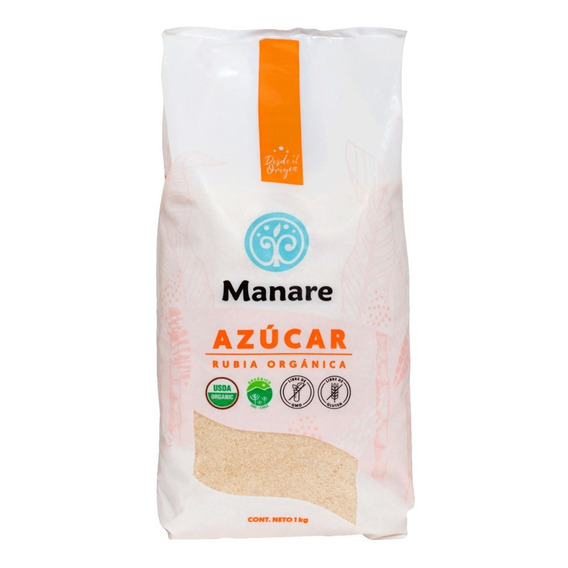 Azucar Rubia 1kg 100% Organico / Libre De Gluten / Manare