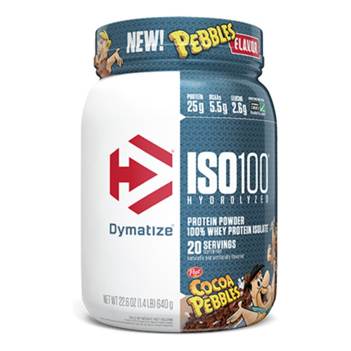 Suplemento en polvo Dymatize  Whey ISO-100 proteína sabor cocoa pebbles en pote de 640g