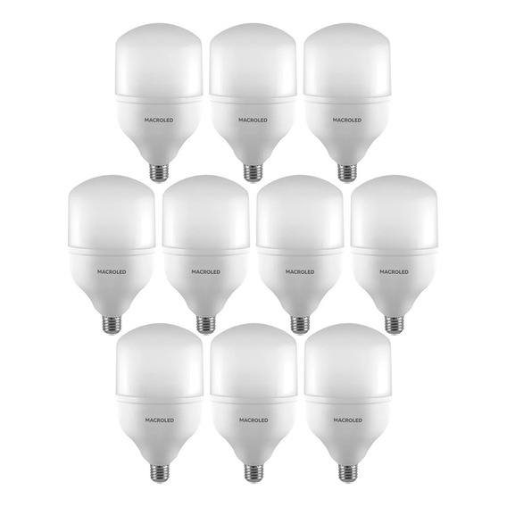 Set X10 Lamparas Galponera Led Alta Potencia 20w E27 Cálida 