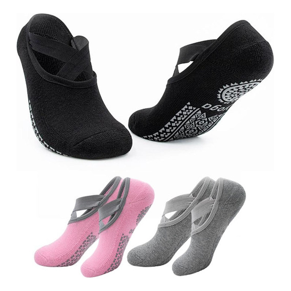 Calcetines Antideslizantes Yoga Pilates Fitnics Set 3 Pares