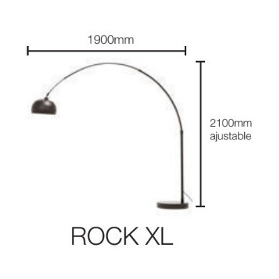 Lampara De Pie Arco Rock Xl Base Marmol Negro Apto Led Cie