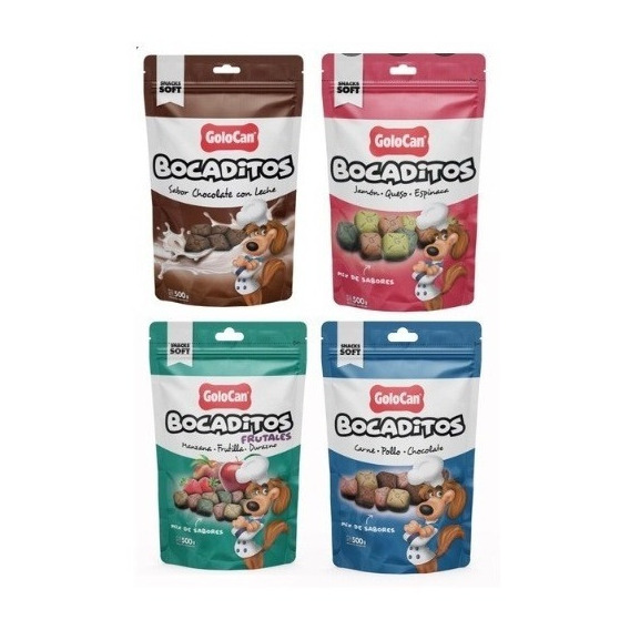 Mix 6 Unidades Golosina Bocaditos Golocan Sabores X 500 G