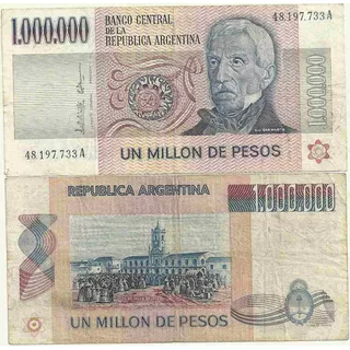 Billete 1.000.000 Pesos Ley Serie A O B 1 Millon Muy Bueno