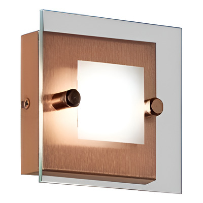 Aplique 1 Luz Led Batti 6w Cobre Vidrio Templado 4621co King