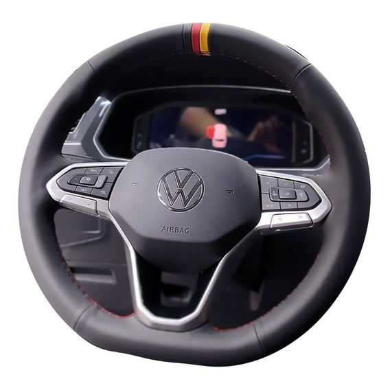 Funda Forro Volante Vw Tiguan Jetta Golf Taos 2021-2024 Piel