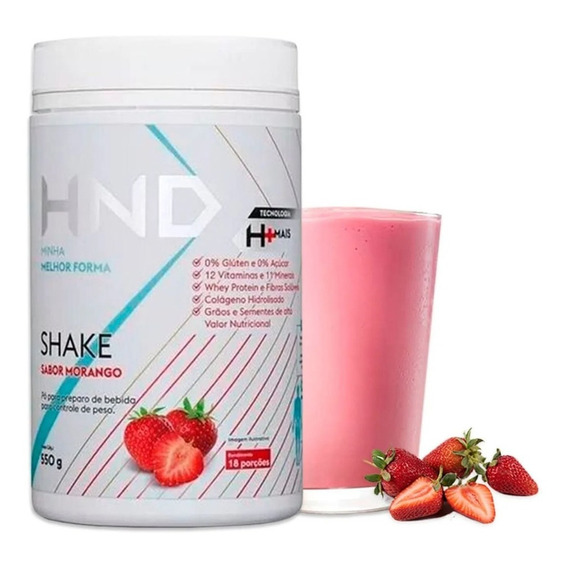 Suplemento en polvo HND  Batido Shake Batido hinode proteína sabor fresa de 550g