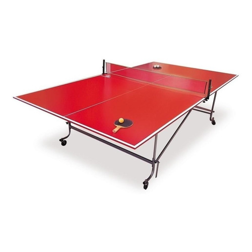 Mesa de ping pong Diversiones Bago Tijera fabricada en MDF color rojo