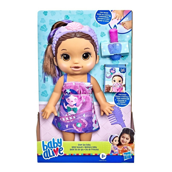 Muñeca Baby Alive Bebé Día De Spa Castaña