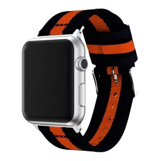Correa De Nailon, Compatible Con Apple Watch Colores Deporte Color Naranja-negro