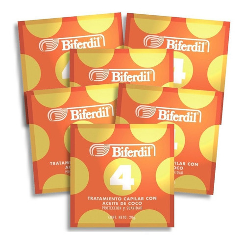 Tratamiento Capilar Biferdil 4 Con Aceite De Coco Pack 6un