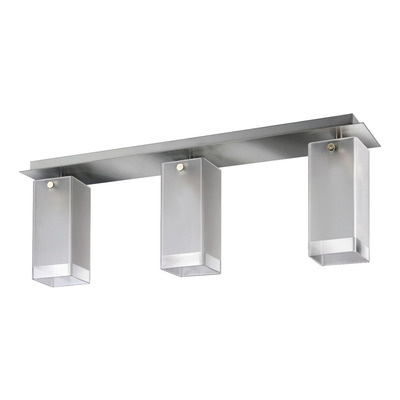 Plafon 4 Luces Vidrio Cuadrado Apto Led E-27 Deco Luz Desing