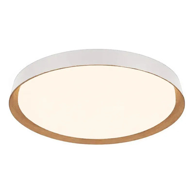 Plafón Led Dimerizable Blanco Y Madera Con Control Remoto Blanco/madera