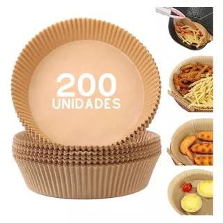 200 Pçs Forma De Papel Manteiga Descartável Air Fryer Gran