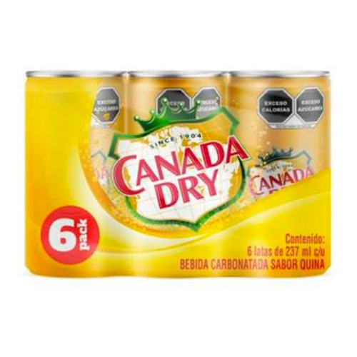 Bebida Carbonatada Sabor Quina Canada Dry 6 Pack De 237ml C/u