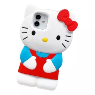 Funda Para iPhone Con Kitty 3d + Cristal Templado