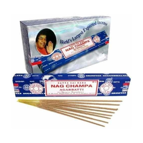 Incienso Nag Champa, fragancia floral Sai Baba Cx 12 Atacadão