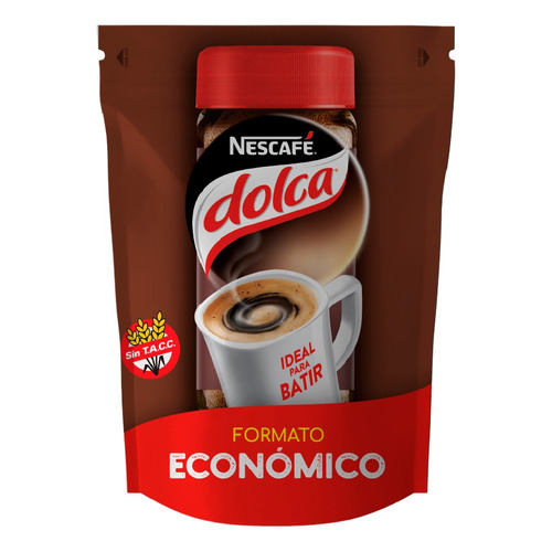 Café instantáneo fácil de batir Nescafé Dolca sin TACC doypack 170 g