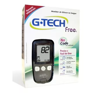 Medidor De Glicose Digital Glicemia Completo - G-tech Cor Preto