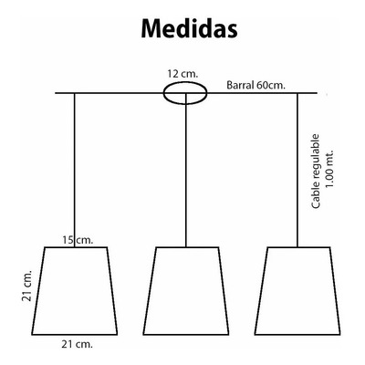 Lampara Colgante 3 Luces Moderno Arpillera Apto Led