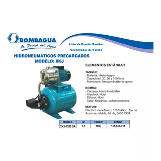 Hidroneumatico 100l 1.5hp .xkj-1200 Autocebante 110volt