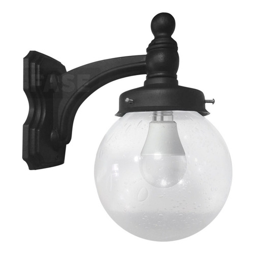 Farola Aplique Plástico Exterior Polipropileno Globo Burbuja Apto Lámpara Foco Led Luz Día Fría Rosca Edison E27 Color Negro