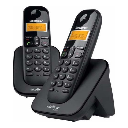 Teléfono Inalámbrico Intelbras Doble Base TS 3112 con captor Negro