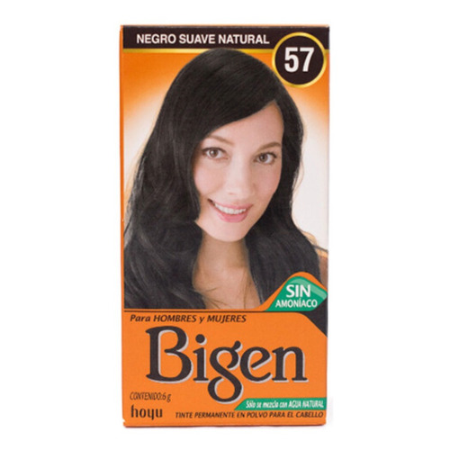 Kit Tintura Bigen  Tinte para cabello tono 57 negro suave natural para cabello