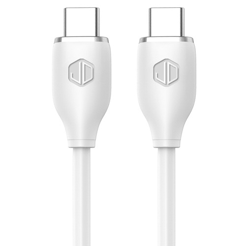 Cable De Datos Jd D-23cc Usb C A Usb C 3a 60w Carga Rapida Color Blanco