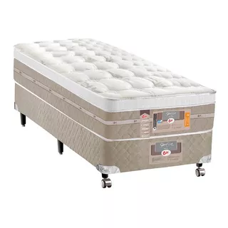 Cama Box Castor Silver Star Air One Face Pocket  Solteiro De 188cmx88cm Bege