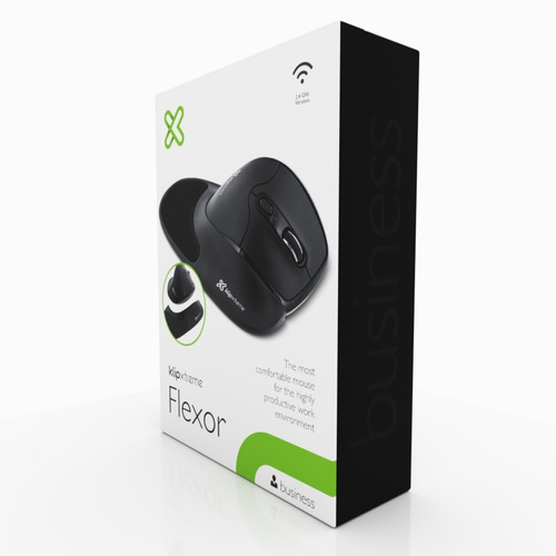 Klip Xtreme Flexor - Mouse Inalámbrico Usb Óptico 1600 Dpi Color Negro