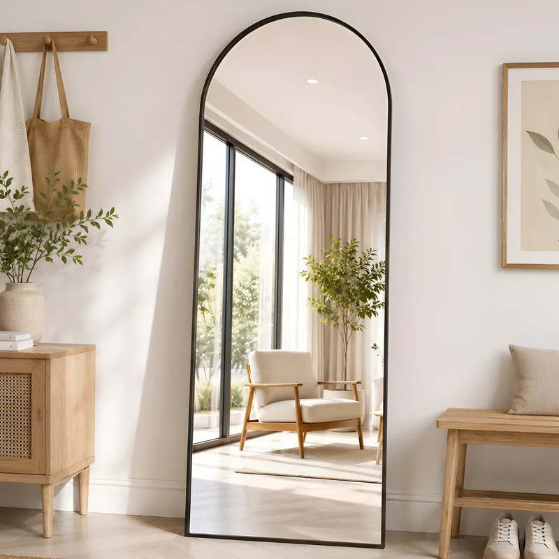 Espelho De Chão Corpo Inteiro Arco 165*60cm Com Suporte U