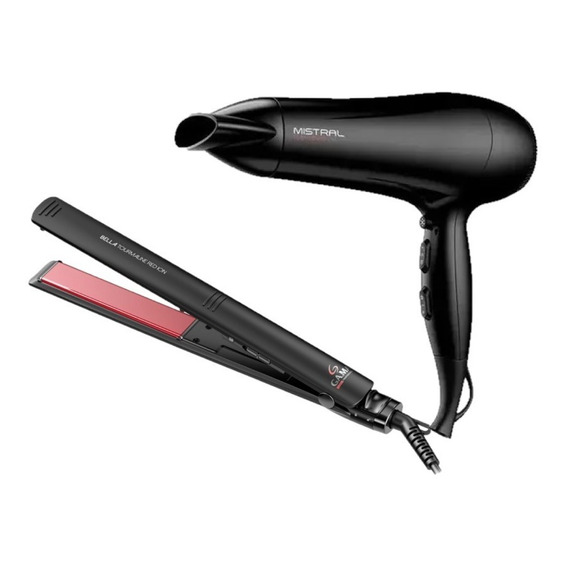 Gama Combo Planchita De Pelo Tourmaline + Secador Mistral