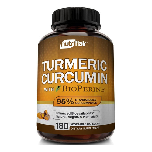 Nutriflair Curcumina Curcuma Suplemento Turmeric con BioPerine 180 caps