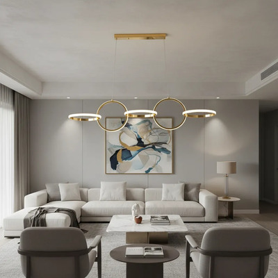 Lampara Colgante Andy 42w Led Calido|frio|neutro Oro Dorado