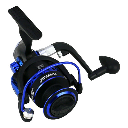 Carrete Giratorio Para Pesca Serie Bk7000 13 Rodamientos Color Negro con Azul Lado de la manija Derecho/Izquierdo