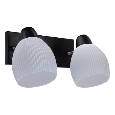 Aplique 2 Luces Bella Movil Negro 3d Apto Led E27