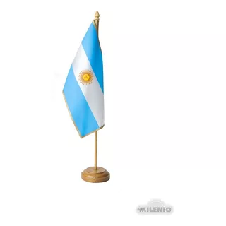 Mastil De Escritorio Con Bandera Argentina Estampada