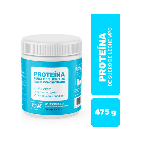 Proteína Suero Leche Polvo Simplesupps 475gr 14.6 Porciones Sabor Neutro